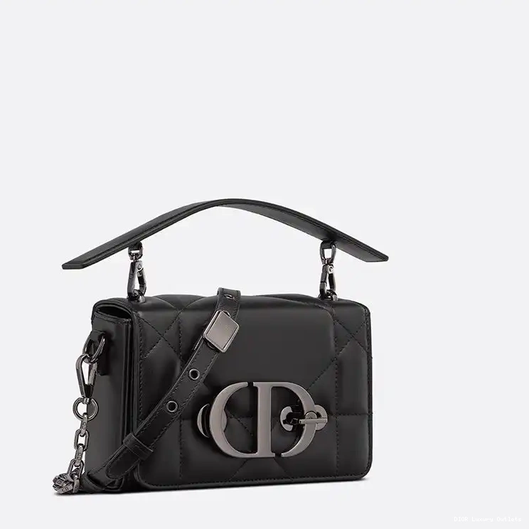 Cheap Handle Dior Box Montaigne with Maxicannage Lambskin 30 Black Bag 0602 Luxury